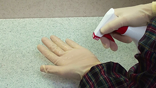 �r�j�[���̎�܂��͂߁A���ŗp�G�^�m�[���𐁂������Ď�������荇�킹�ď��ł���