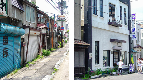 昭和レトロな路地と魚真寿司