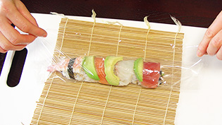 ラップでおおっているところ